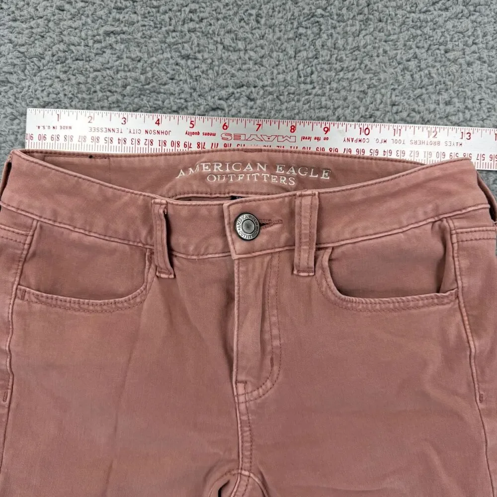 American Eagle 360 Super Stretch Jegging Mauve Pink Skinny Jeans Womens 2 Reg